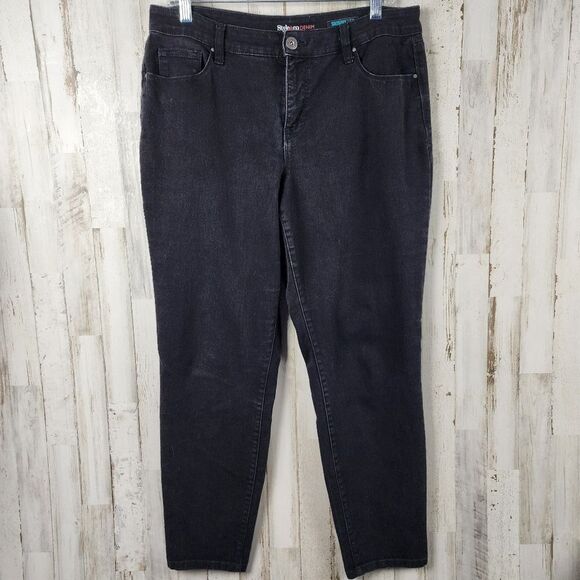 Style & Co Denim Skinny Leg Black Jeans Size 12S - Picture 1 of 10